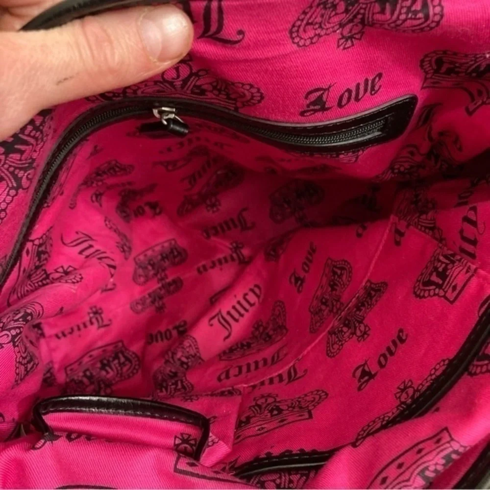 Juicy couture y2k vintage velour black laptop messenger bag rare